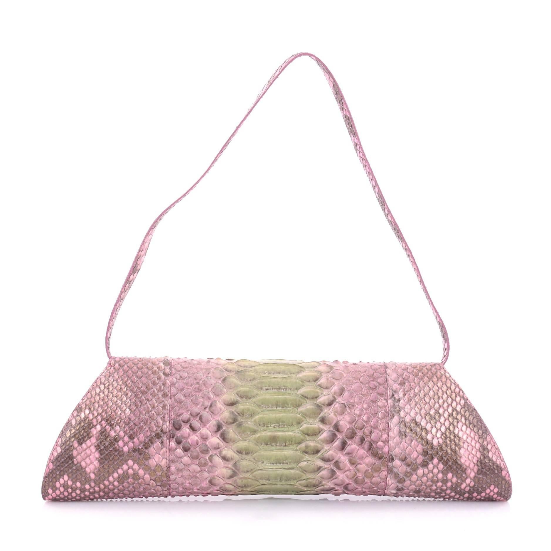 Nancy Gonzalez Flap Clutch Python Long In Good Condition In NY, NY