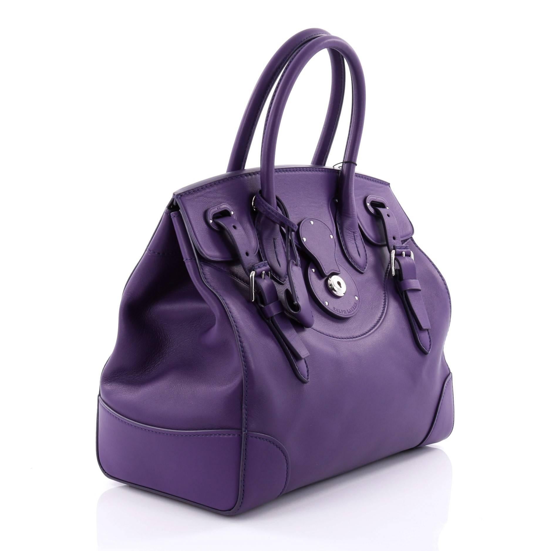 Purple Ralph Lauren Collection Soft Ricky Handbag Leather 33 
