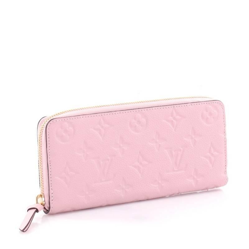Pink Louis Vuitton Clemence Wallet Monogram Empreinte Leather