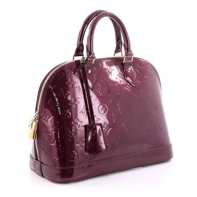 Purple Louis Vuitton Monogram Vernis Alma GM Handbag