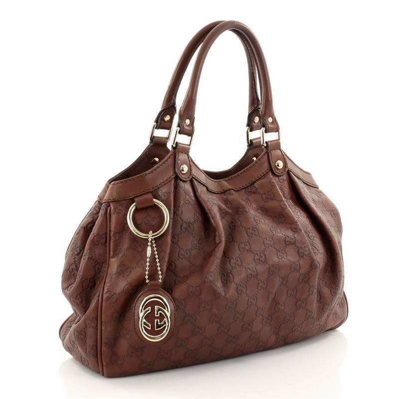 Brown Gucci Sukey Tote Guccissima Leather Medium