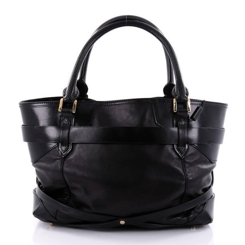 Burberry Bridle Lynher Tote Leather Medium In Good Condition In NY, NY