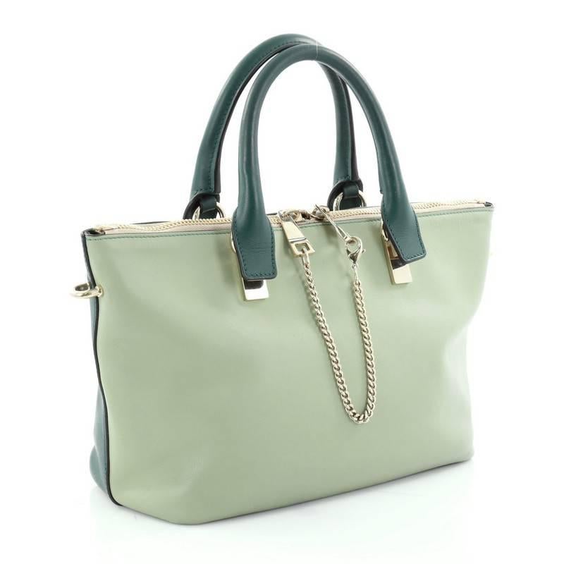 Gray Chloe Bicolor Baylee Satchel Leather Small
