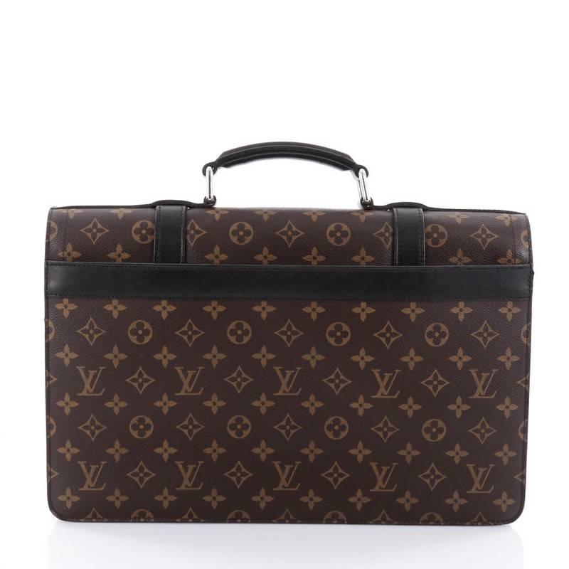 Louis Vuitton Larry Briefcase Macassar Monogram Canvas In Good Condition In NY, NY