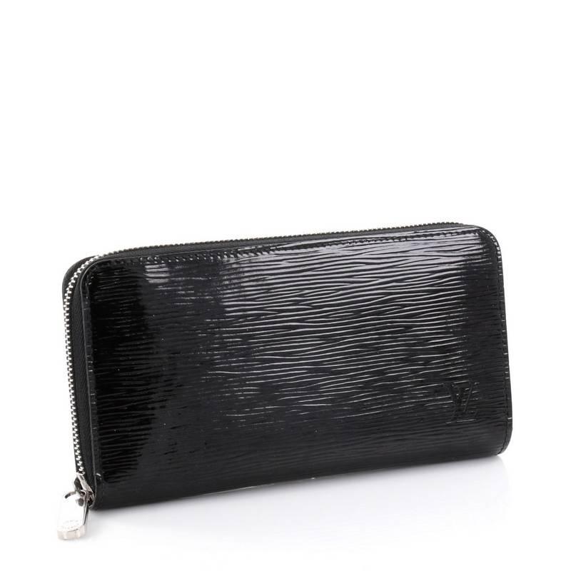 Black Louis Vuitton Zippy Wallet Electric Epi Leather
