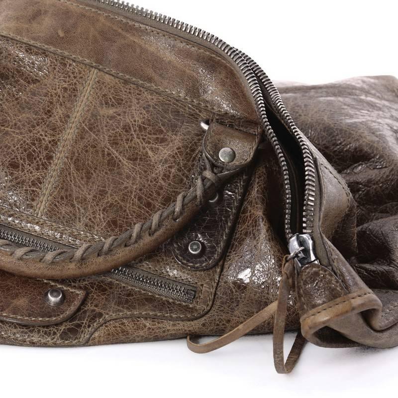Balenciaga Weekender Classic Studs Handbag Leather In Good Condition In NY, NY
