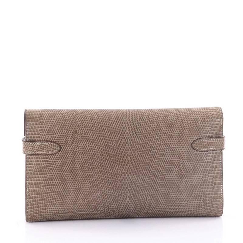 Hermes Kelly Wallet Lizard Long In Good Condition In NY, NY