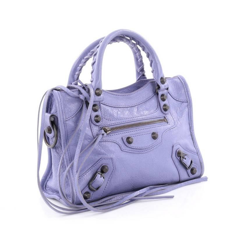 purple balenciaga city bag