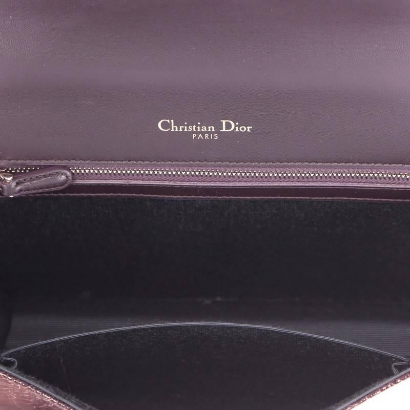 Black Christian Dior Diorama Flap Bag Crackled Deerskin Medium