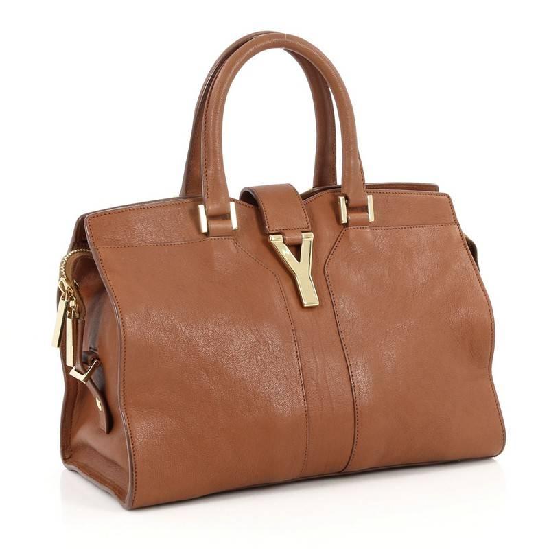 Brown Saint Laurent Chyc Cabas Tote Leather Small
