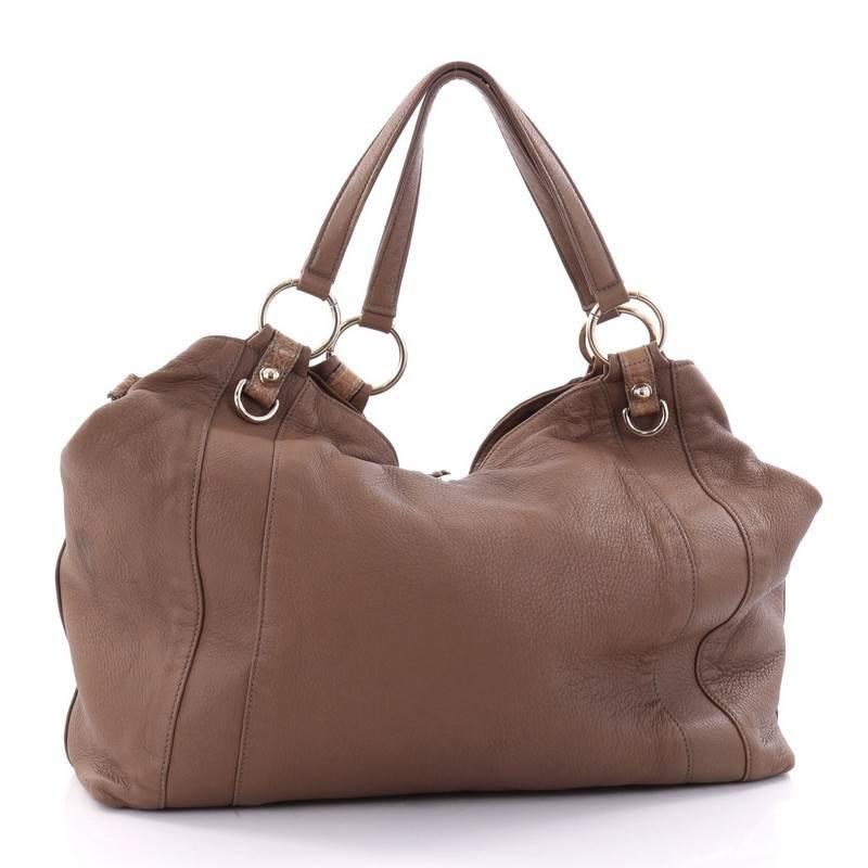 Gucci G Wave Tote Leather Large In Good Condition In NY, NY