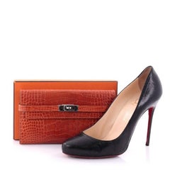 Hermes Kelly Wallet Shiny Alligator Long
