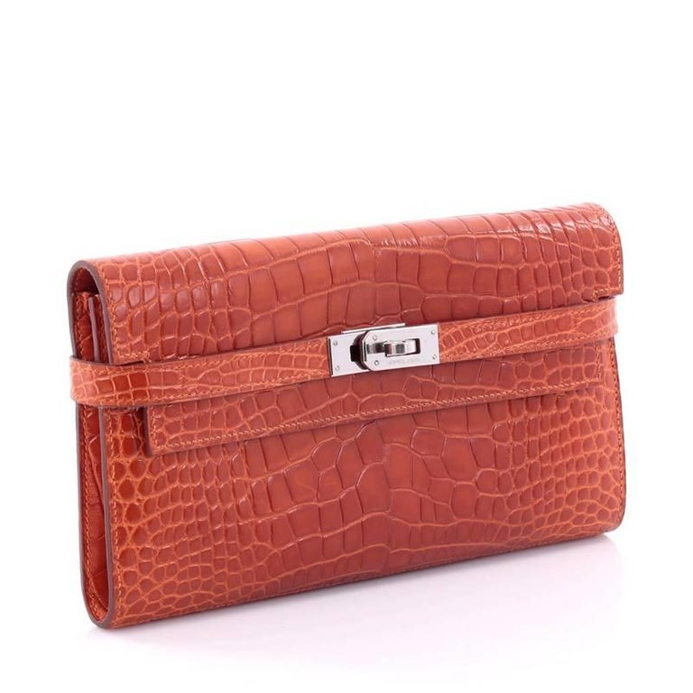 Hermes Kelly Wallet Shiny Alligator Long at 1stdibs