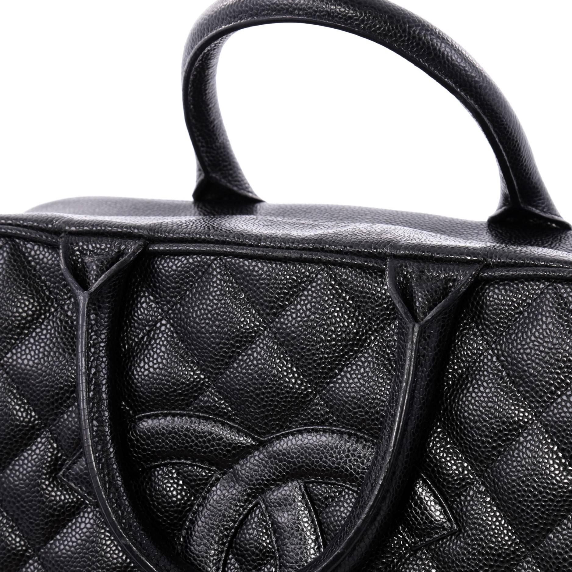 Chanel Timeless CC Bowler Bag Quilted Caviar Large  In Good Condition In NY, NY