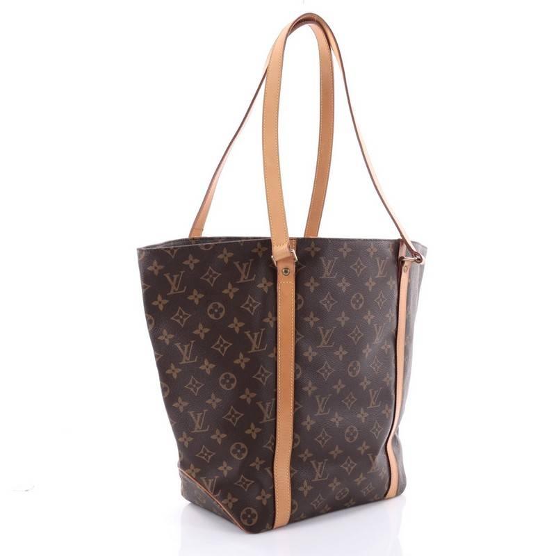 Gray Louis Vuitton Shopping Sac Handbag Monogram Canvas MM 