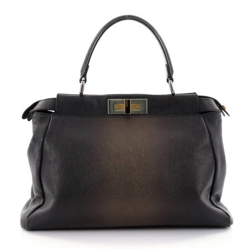 Fendi Peekaboo Handbag Leather Regular  In Good Condition In NY, NY