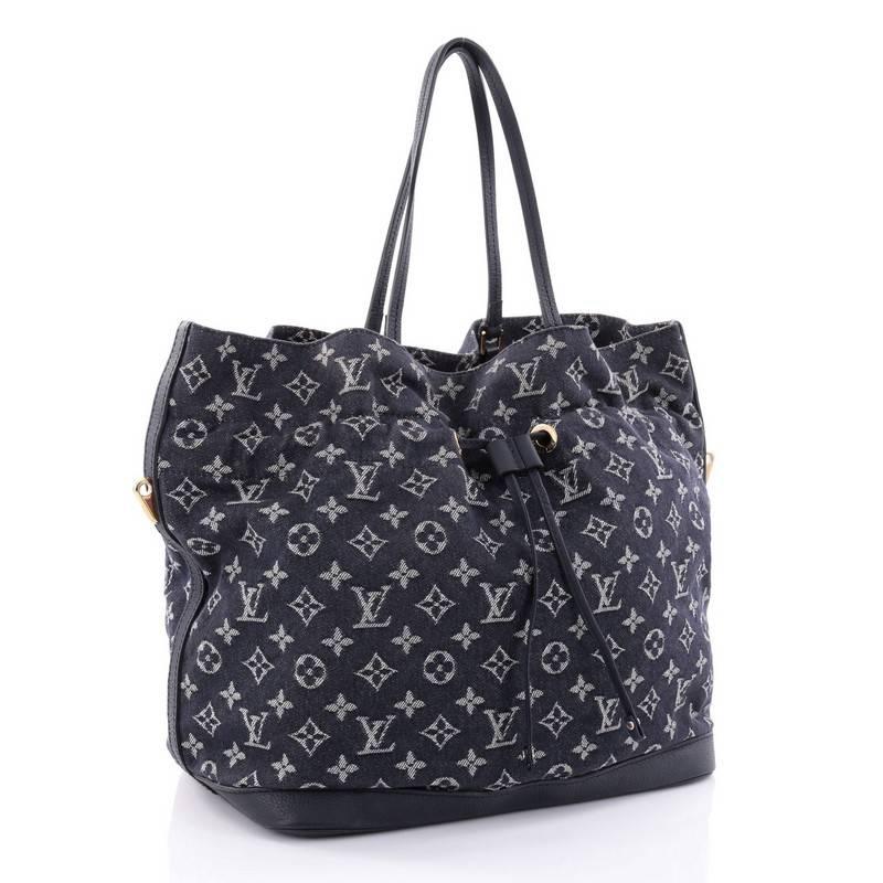 Black  Louis Vuitton Noefull Handbag Denim MM 