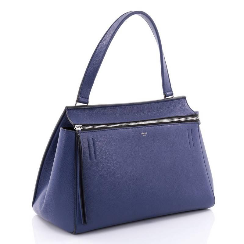 Purple Celine Edge Bag Leather Medium