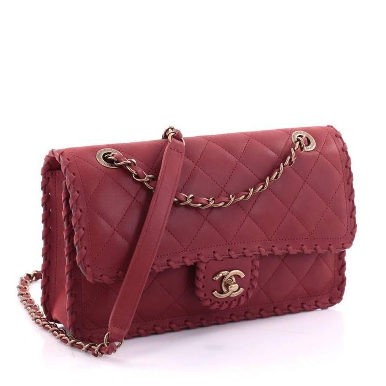 Chanel Happy Stitch Flap Bag Quilted Velvet Calfskin Medium at 1stDibs
