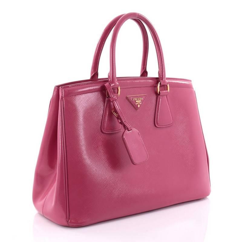 Pink Prada Parabole Handbag Vernice Saffiano Leather