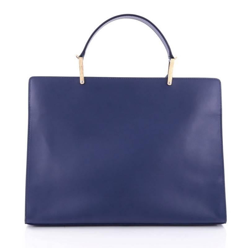 Purple Balenciaga Le Dix Zip Cartable Top Handle Bag Leather Medium