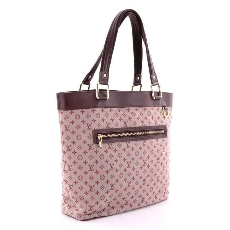 Brown Louis Vuitton Lucille Handbag Mini Lin GM