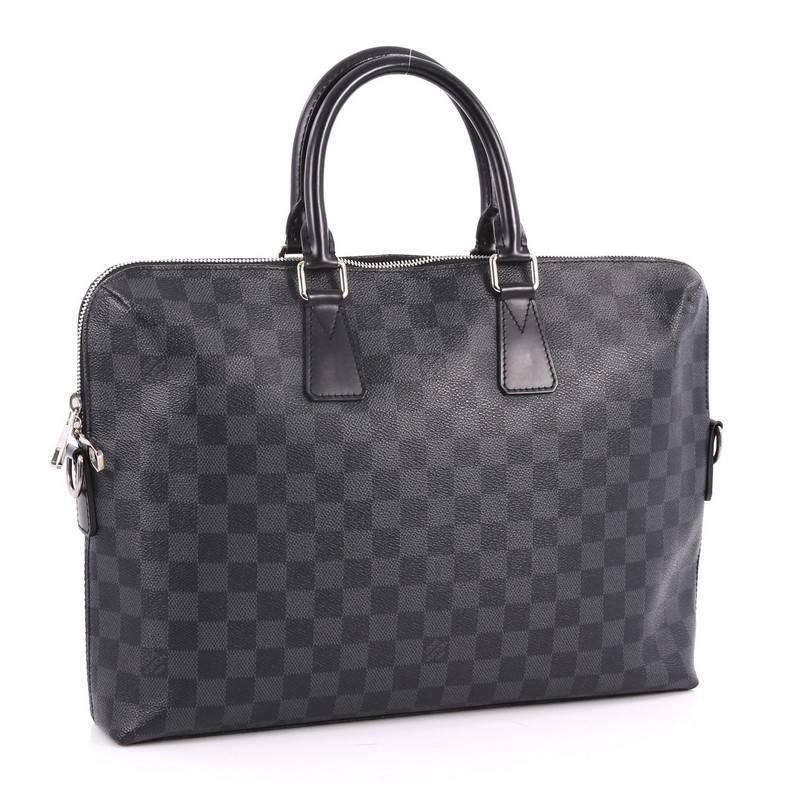 Black Louis Vuitton Porte-Documents Jour Bag Damier Graphite