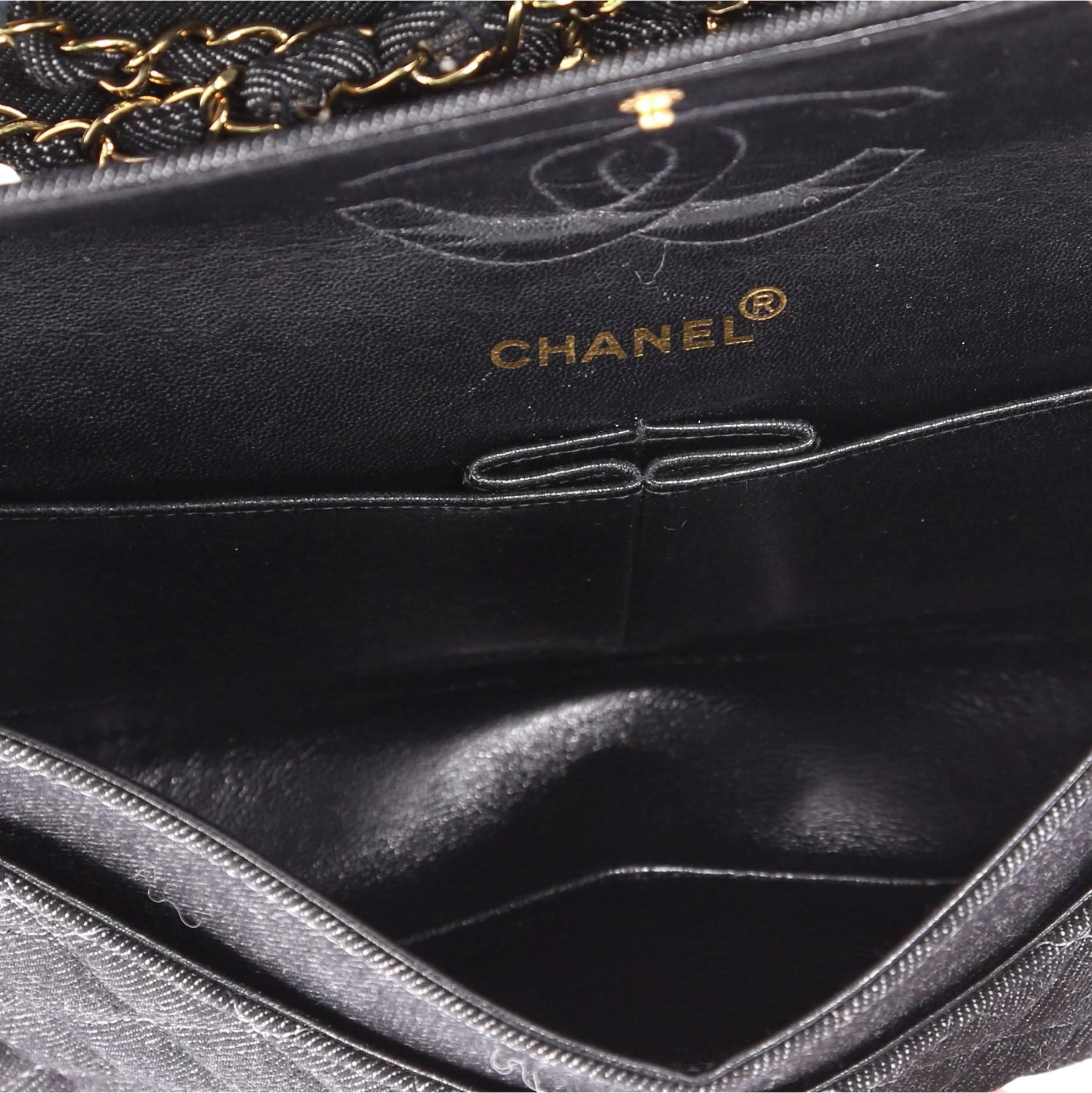 Chanel Vintage Classic Double Flap Bag Quilted Denim Medium 1