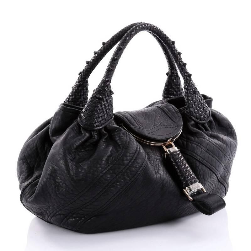 Black Fendi Spy Bag Leather