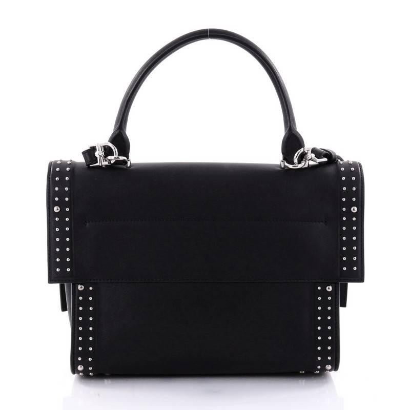 Givenchy Shark Convertible Satchel Studded Leather Small In Good Condition In NY, NY