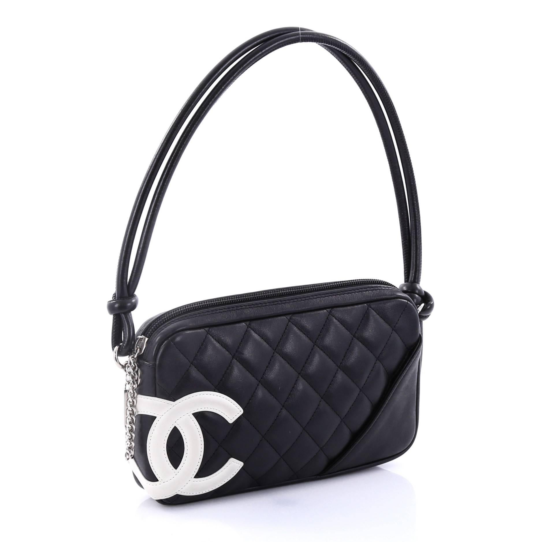 Black Chanel Cambon Pochette Quilted Leather