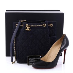 Chanel Urban Spirit Tragetasche aus gestepptem Denim mit Kordelzug