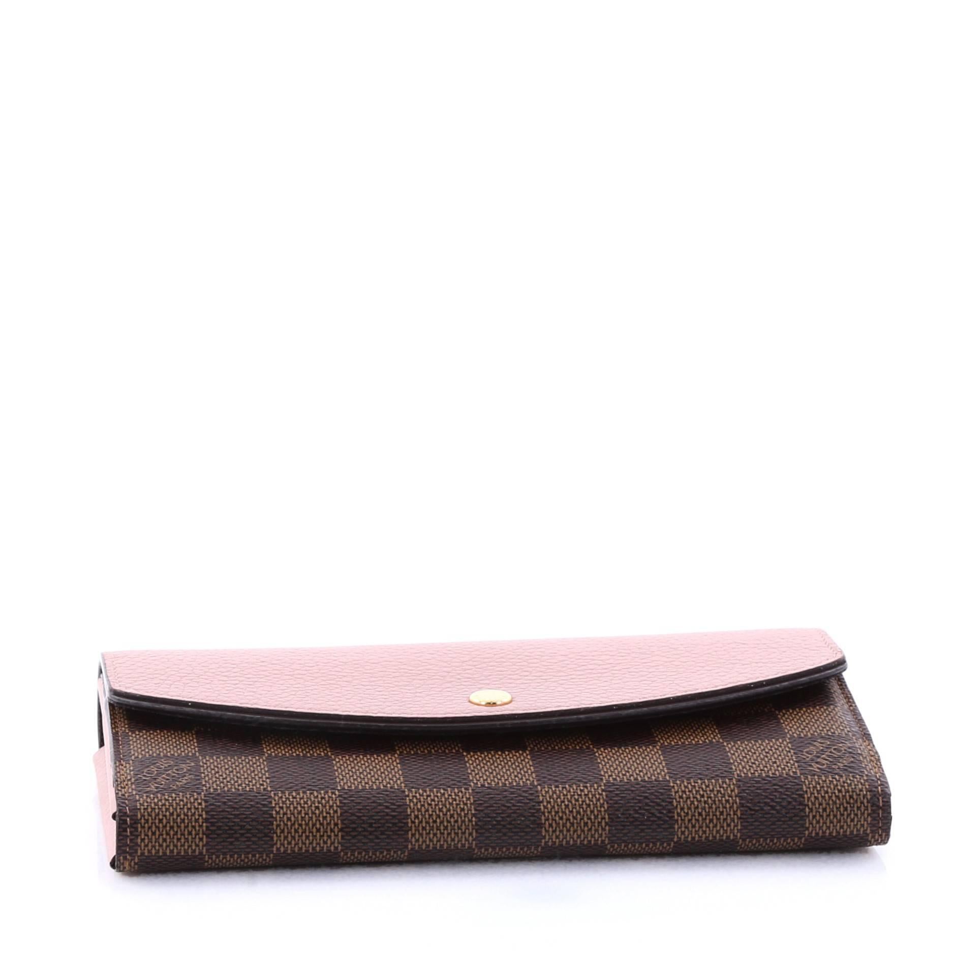 Brown Louis Vuitton Normandy Wallet Damier and Calf Leather 