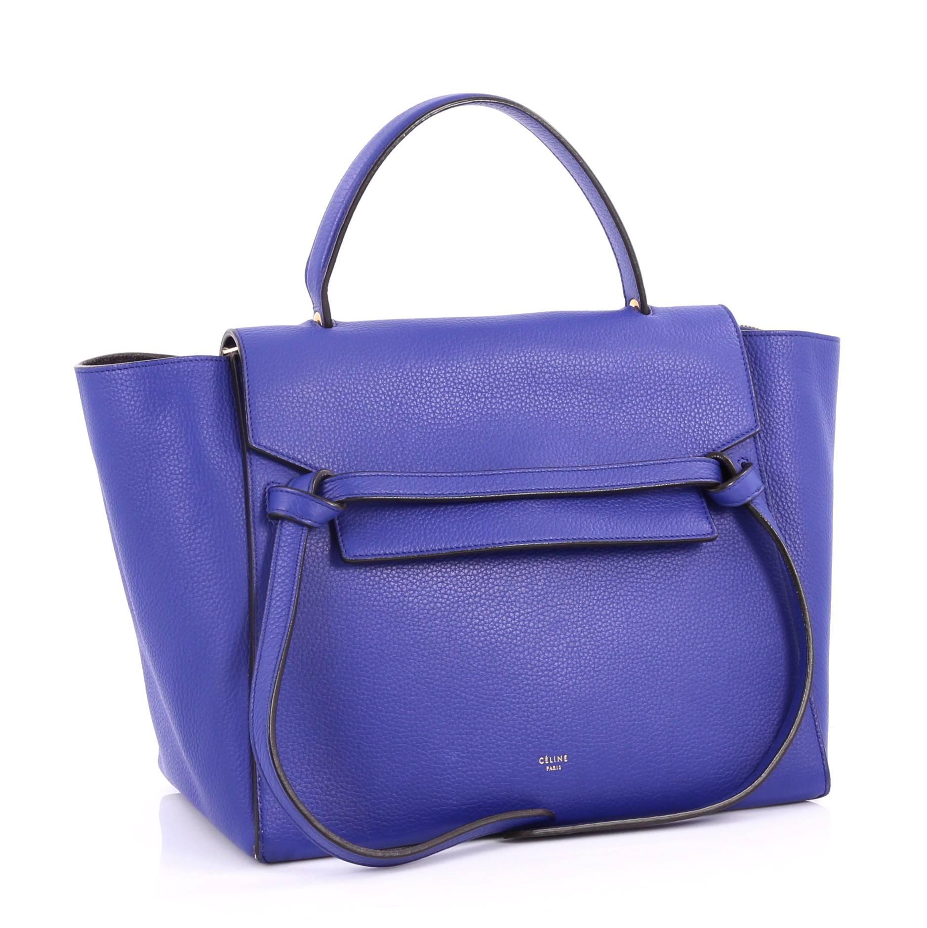 Purple Celine Belt Bag Grainy Leather Mini
