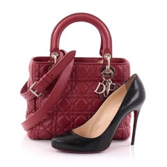 Christian Dior Lady Dior Handbag Cannage Quilt Lambskin Medium