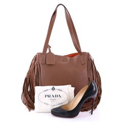 Prada Fringe Tote Cervo Leather Large