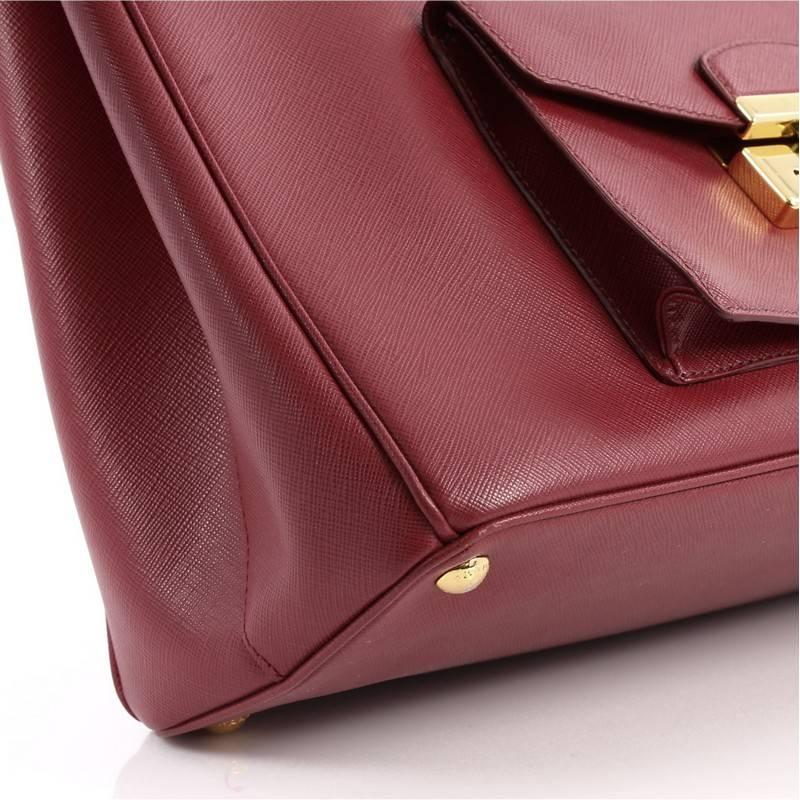 Prada Front Pocket Double Zip Lux Tote Saffiano Leather Medium 1