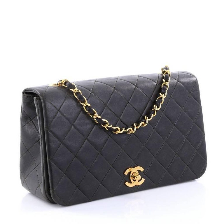 Chanel Vintage Full Flap Bag Quilted Lambskin Mini at 1stDibs | chanel ...