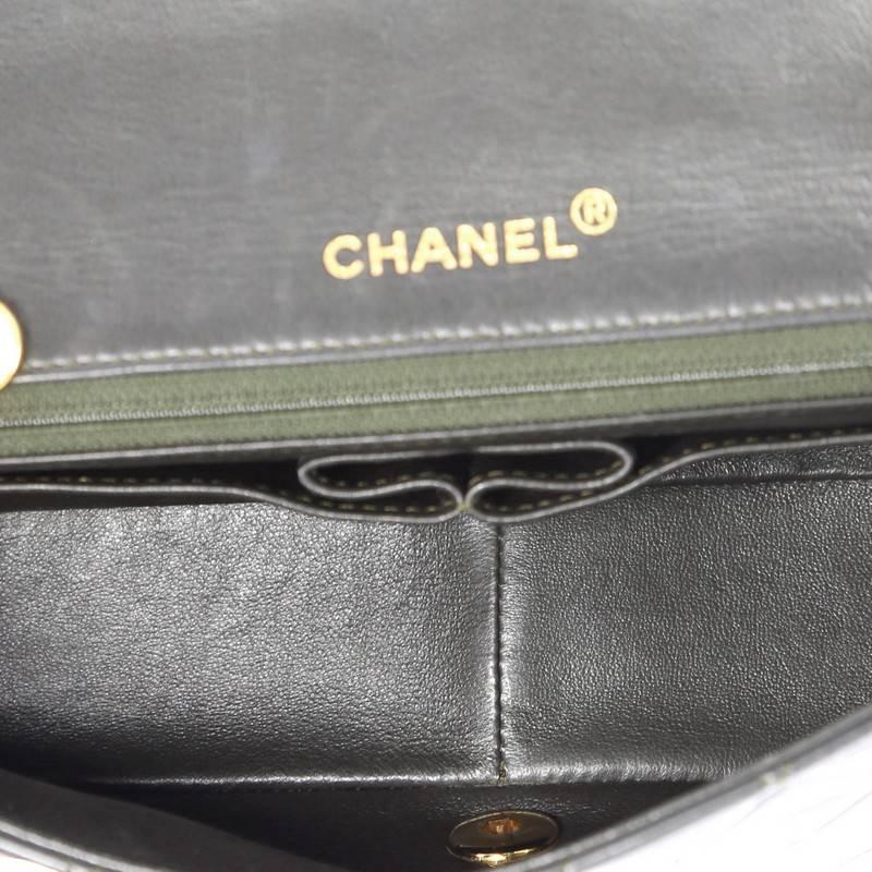 Black Chanel Vintage Full Flap Bag Quilted Lambskin Mini