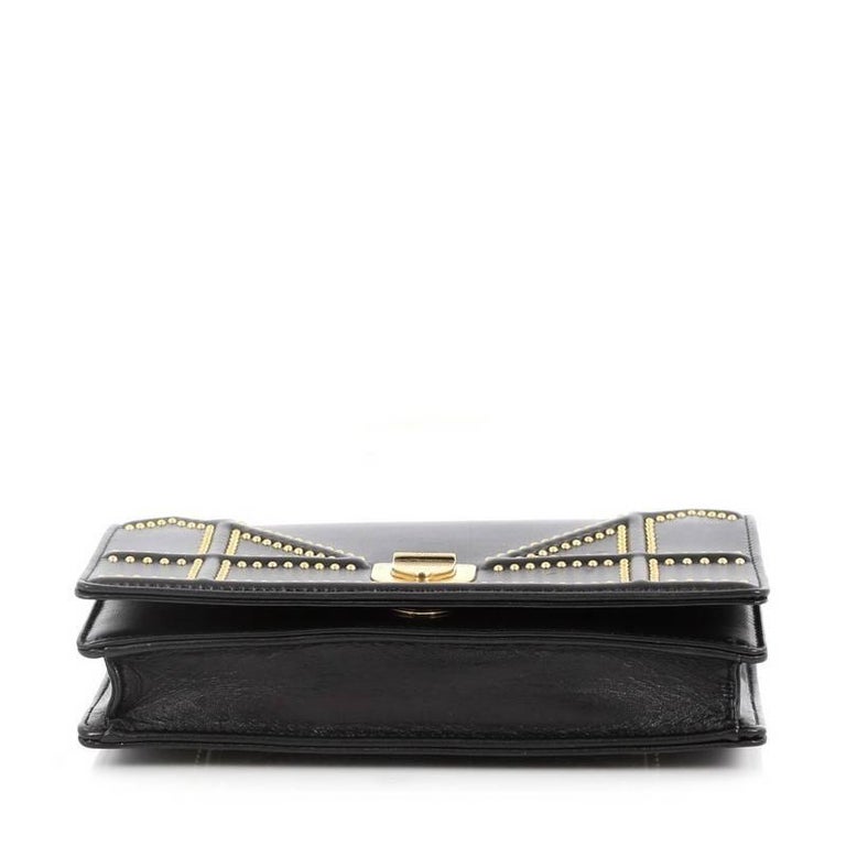 Christian Dior Diorama Wallet on Chain Studded Leather at 1stdibs