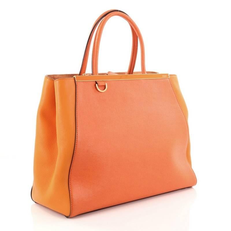 Orange Fendi 2Jours Handbag Leather Medium