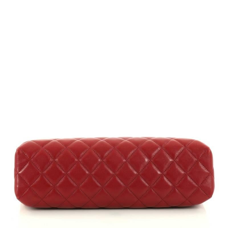 Women's or Men's Chanel CC Clasp Frame Clutch Quilted Lambskin Long