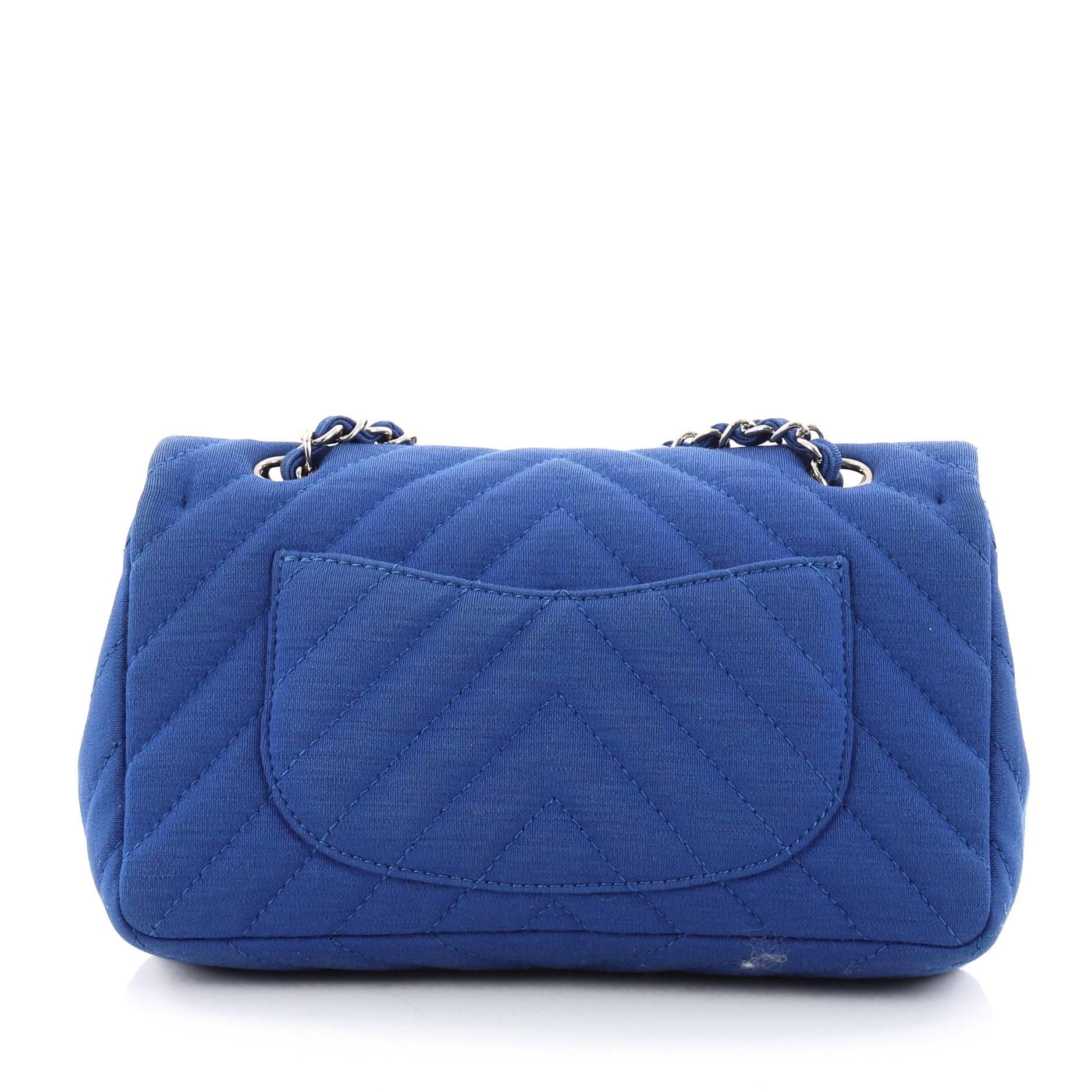 Women's or Men's Chanel Classic Single Flap Bag Chevron Jersey Mini