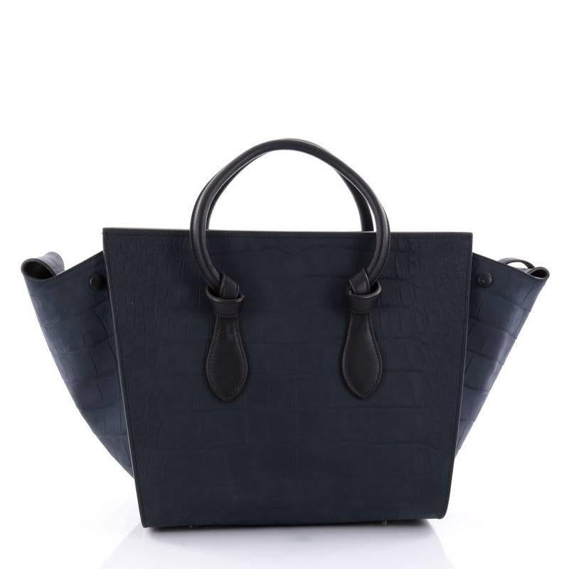 Celine Tie Knot Tote Crocodile Embossed Nubuck Small at 1stDibs
