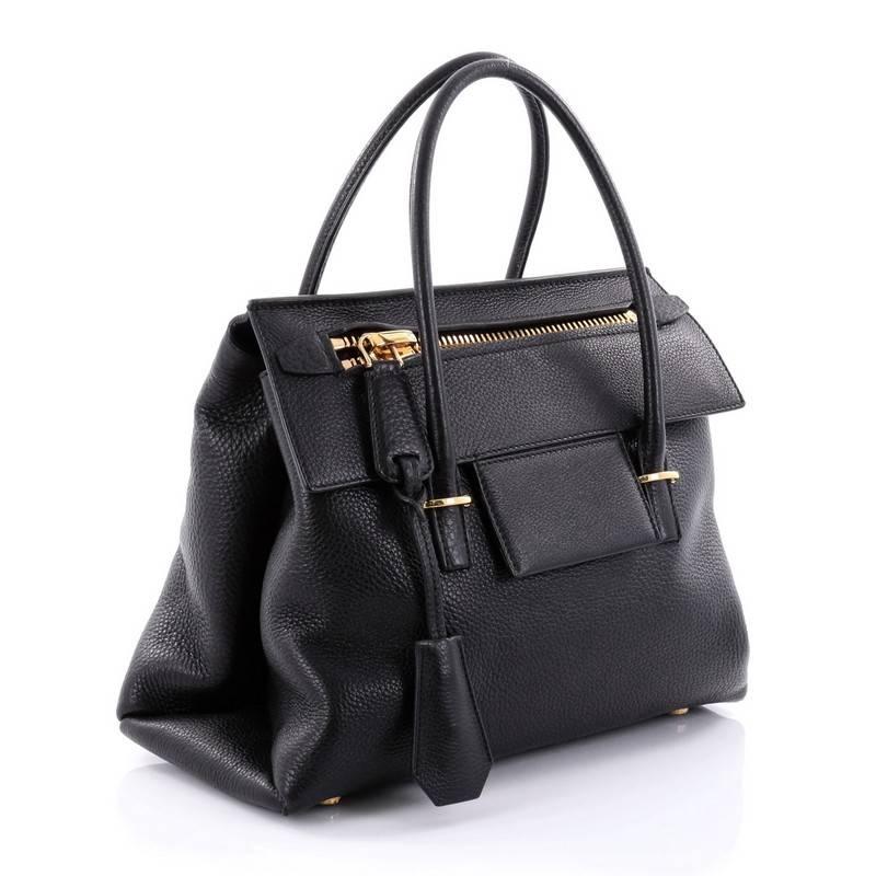 Black Tom Ford Icon Tote Leather Small
