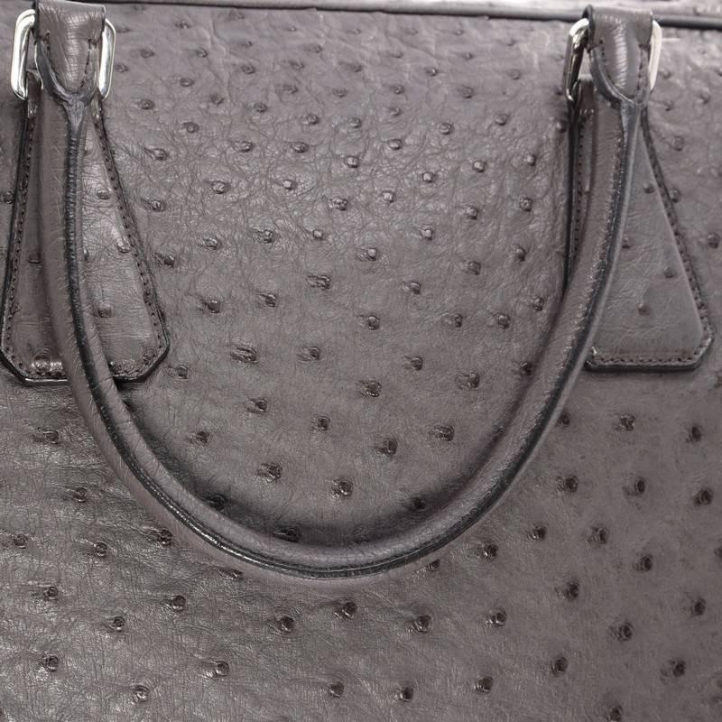 Prada Zip Around Briefcase Ostrich Large In Good Condition In NY, NY
