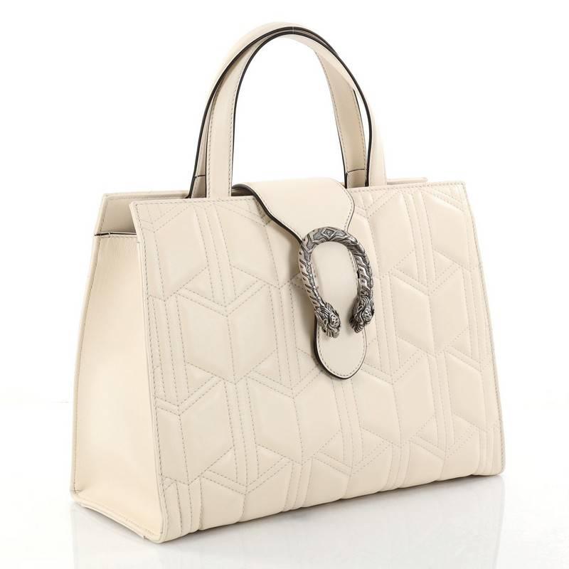 Beige Gucci Dionysus Convertible Tote Matelasse Leather Large