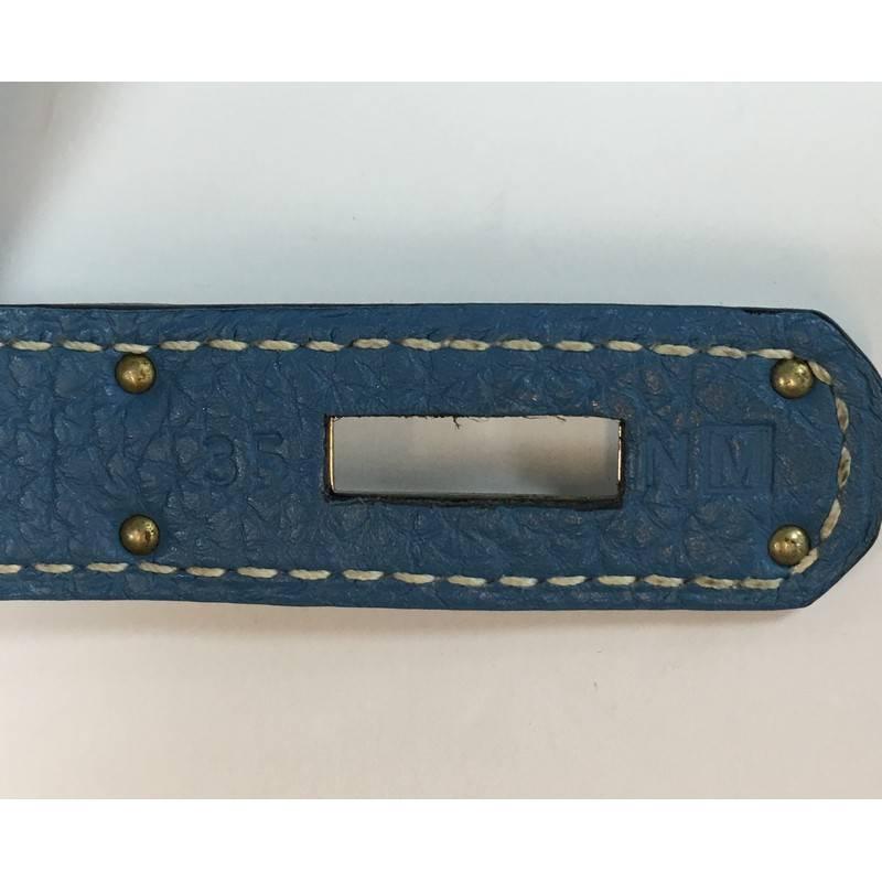 Hermes Kelly Handbag Blue Jean Togo with Palladium Hardware 32 4