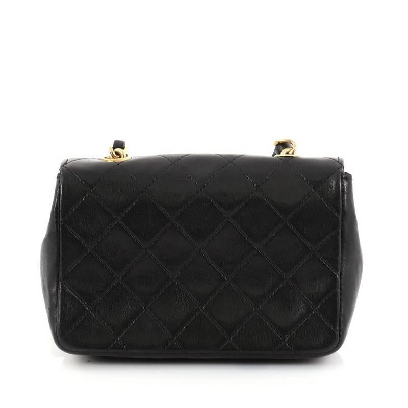 Women's Chanel Vintage CC Chain Flap Bag Quilted Leather Extra Mini