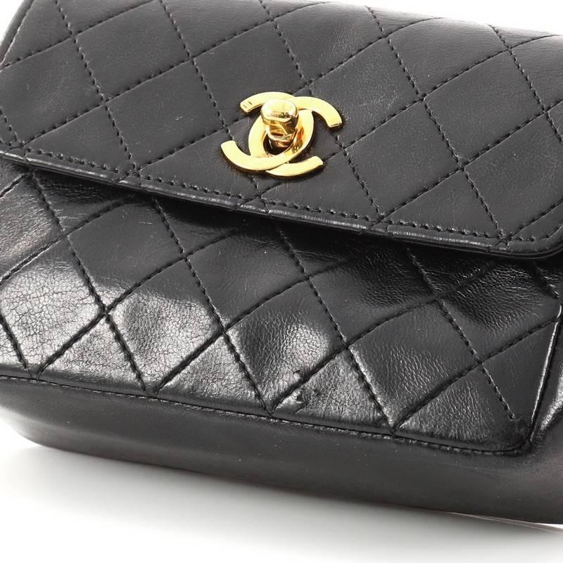 Chanel Vintage CC Chain Flap Bag Quilted Leather Extra Mini 3